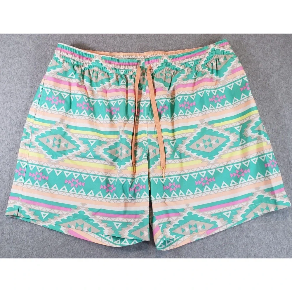 Chubbies Swim Shorts Men Multicolor Aztec‎ Print 2XL Lined Trunks Drawstring 7